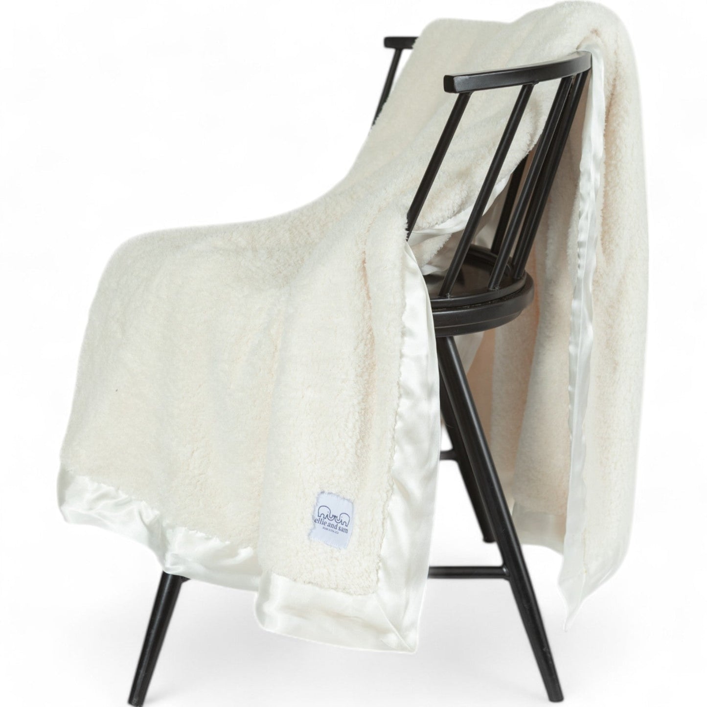 Classic Satin Border Throw - Ivory