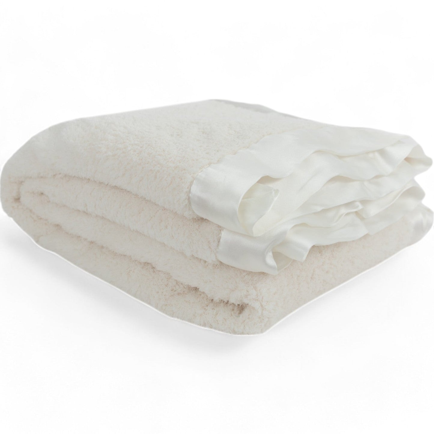 Classic Satin Border Throw - Ivory