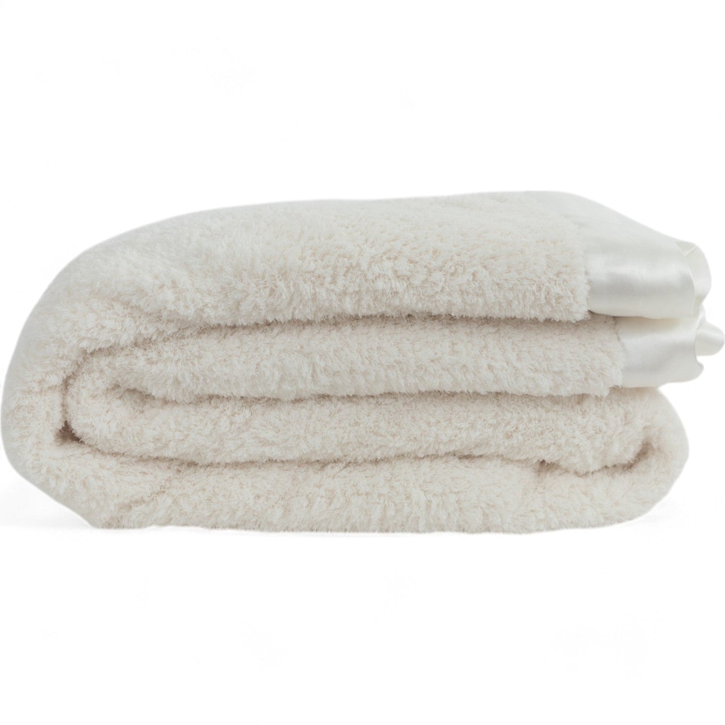 Classic Satin Border Throw - Ivory